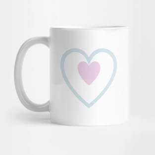 Heart in Heart Design Blue & Pink Mug